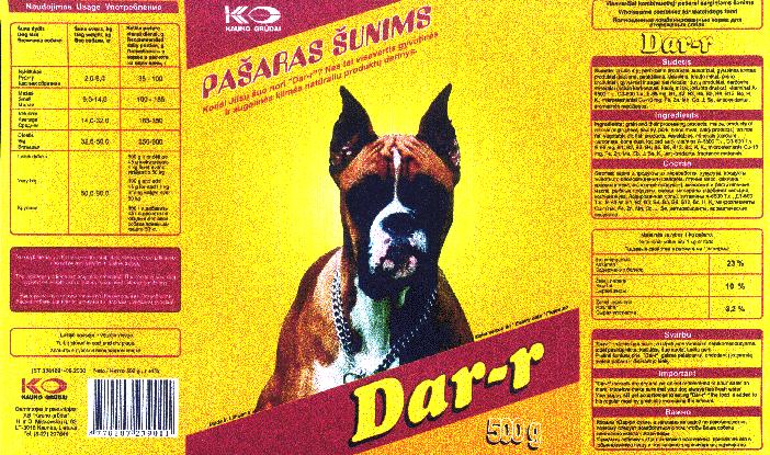 Prekės ženklas: KG PAŠARAS ŠUNIMS Dar-r